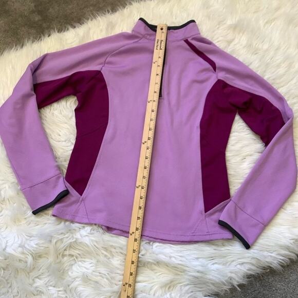 Nike Size Medium M Workout Running Purple Gym Exercise Long Sleeve Top Zipper - Picture 2 of 10